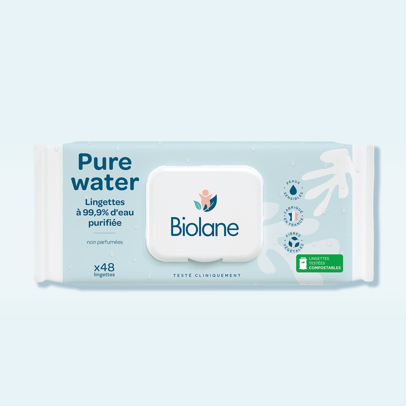 Biolane Lingettes PURE WATER B/48