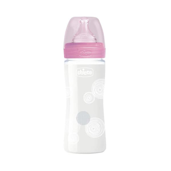 CHICCO Biberon VERRE 240ML ROSE