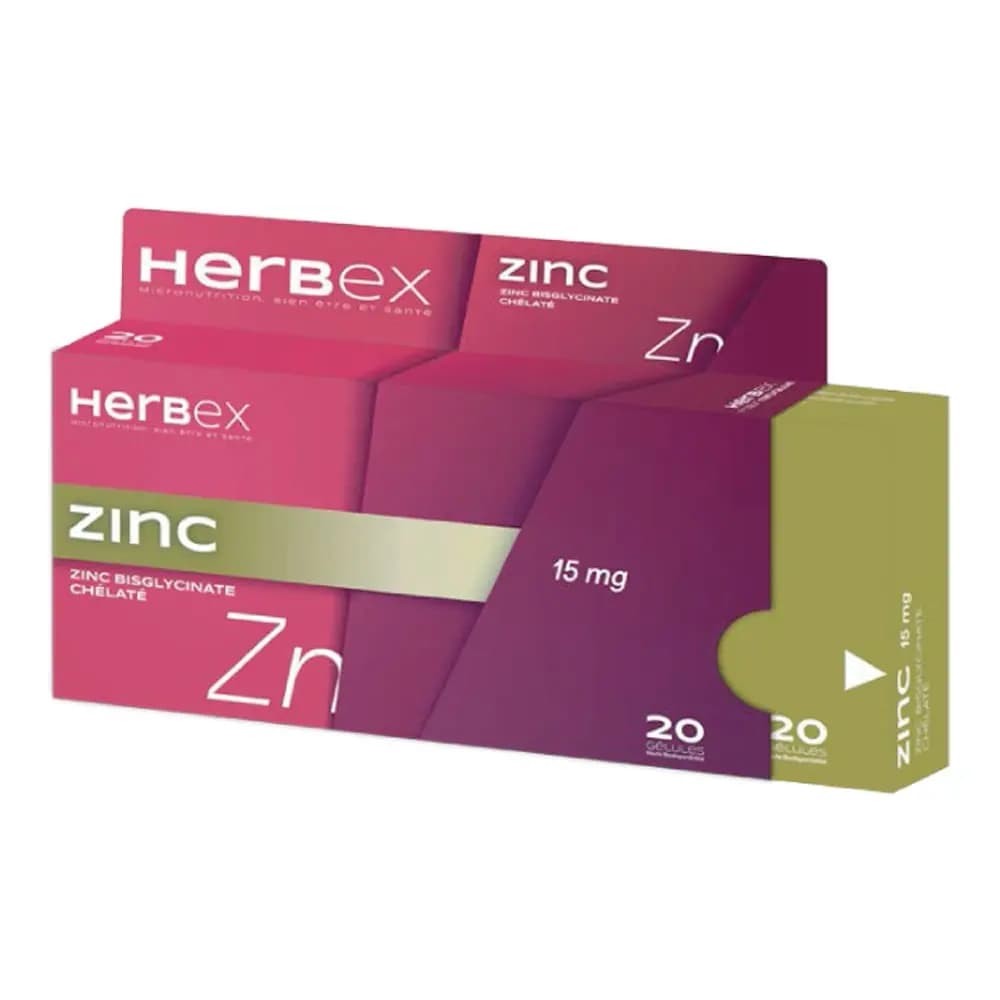 HERBEX ZINC 15MG B/20 Gelules